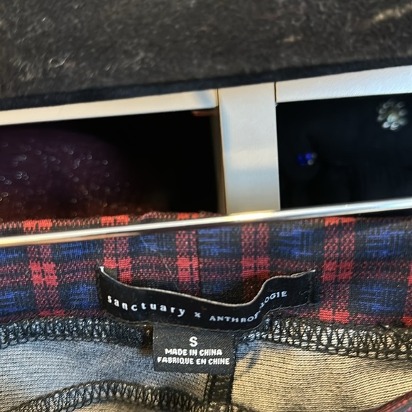 Sanctuary red/blue plaid leggings size S - Picture 2 of 3